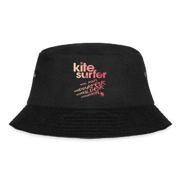 Kitesurfer vs Windsurfer - Bucket Hat - Schwarz - Vorne - Lela (165cm)