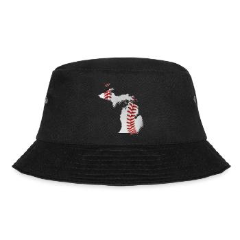 Michigan (USA) | echter Baseball | Landkarte - Bucket Hat - Schwarz - Vorne - Lela (165cm)