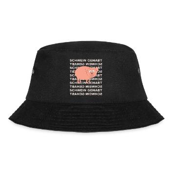 Pig with writing in the background - Bucket Hat - black - Front - Lela (165cm)