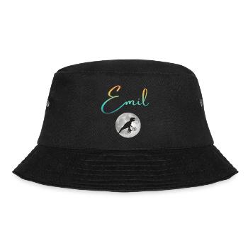 EMIL - Beautiful boy name with dinosaur - Bucket Hat - black - Front - Lela (165cm)