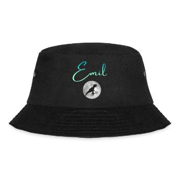EMIL - Beautiful boy name with dinosaur - Bucket Hat - black - Front - Lela (165cm)