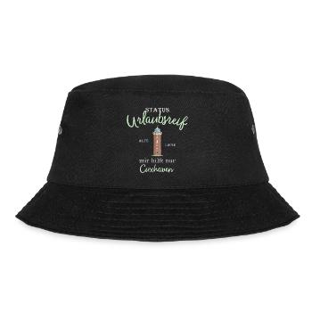 Cuxhaven, Status Urlaubsreif, Deutschland - Bucket Hat - Schwarz - Vorne - Lela (165cm)