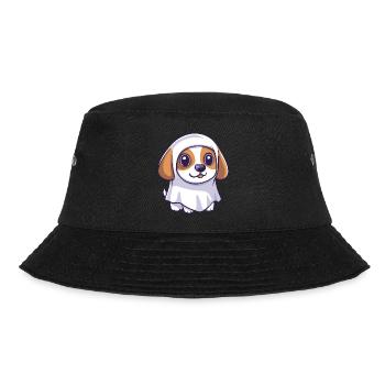 Beagle Hund Halloween Comic Geist - Bucket Hat - Schwarz - Vorne - Lela (165cm)