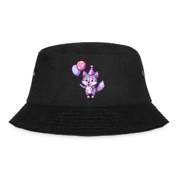 Wolf Geburtstag Comic - Bucket Hat - Schwarz - Vorne - Lela (165cm)
