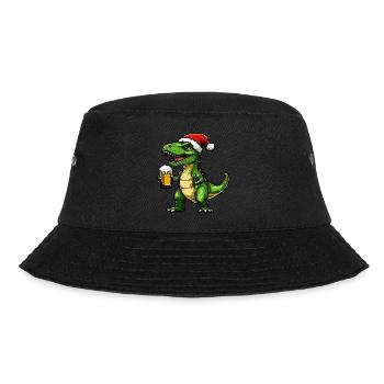 Dinosaurier T-Rex Weihnachten Bier - Bucket Hat - Schwarz - Vorne - Lela (165cm)