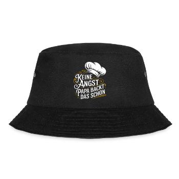 Papa backt das schon. Unser Papa ist Bäcker - Bucket Hat - Schwarz - Vorne - Lela (165cm)