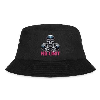 No Limit Workout Bodybuilding Skull with Dumbbell - Bucket Hat - black - Front - Lela (165cm)