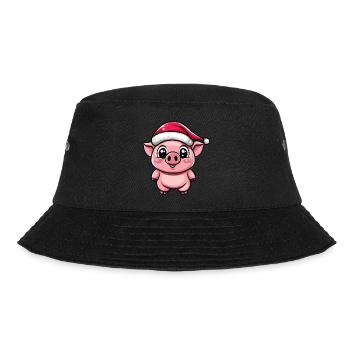 Pig Christmas Cute - Bucket Hat - black - Front - Lela (165cm)