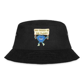 Climate activist retro mascot - Bucket Hat - black - Front - Lela (165cm)