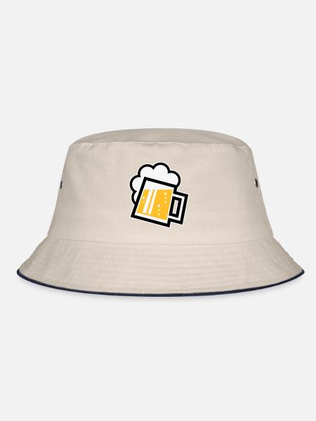 Bayrischer Bierkrug (Bier / Maßkrug / R / / / 3C) - Bucket Hat - Natur/Navy - Vorne