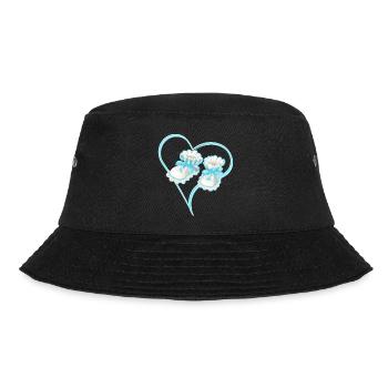 Blue Heart with Baby Shoes for Boys - Bucket Hat - black - Front - Lela (165cm)