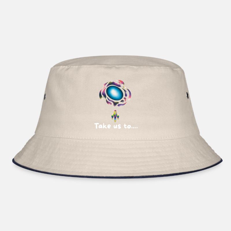 Neon Galaxy Rocket Bucket Hat