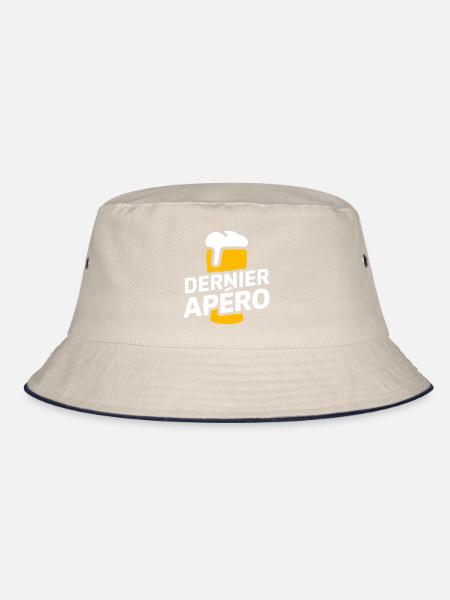 Letzter Apéro – Junggesellenabschied - Bucket Hat - Natur/Navy - Vorne