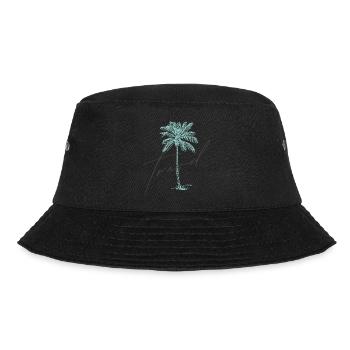 Palme mit Travel Aufschrift - Bucket Hat - Schwarz - Vorne - Lela (165cm)