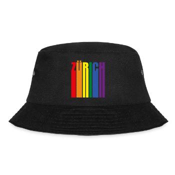 Zürich Regenbogen Pride LGBT - Bucket Hat - Schwarz - Vorne - Lela (165cm)
