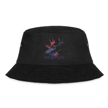Abstrakter Hirsch mit Geweih Trachtenshirt - Bucket Hat - Schwarz - Vorne - Lela (165cm)