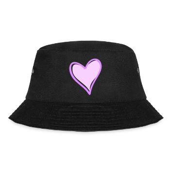 Purple Heart with Black Outline - Bucket Hat - black - Front - Lela (165cm)