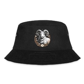 Aries zodiac sign with flowers and stars - Bucket Hat - black - Front - Lela (165cm)