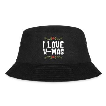 Ich Liebe Xmas Weihnachten - Bucket Hat - Schwarz - Vorne - Lela (165cm)