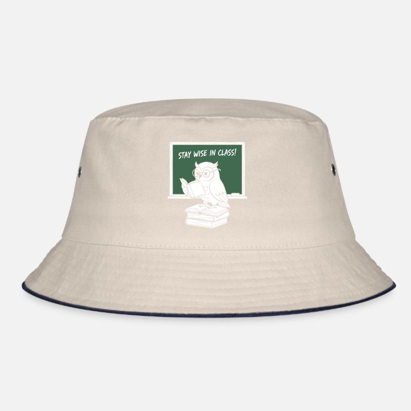 Wise owl reading in class Bucket Hat