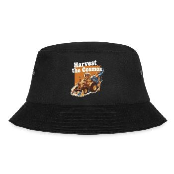 Kosmosernte Bär auf Traktor - Bucket Hat - Schwarz - Vorne - Lela (165cm)