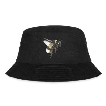 Wasserfarbige Honigbiene Akzente - Bucket Hat - Schwarz - Vorne - Lela (165cm)