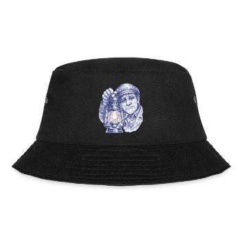 Älterer Mann mit Laterne - Bucket Hat - Schwarz - Vorne - Lela (165cm)