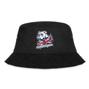 Bulldogge mit britischer Flagge und Big Ben - Bucket Hat - Schwarz - Vorne - Lela (165cm)