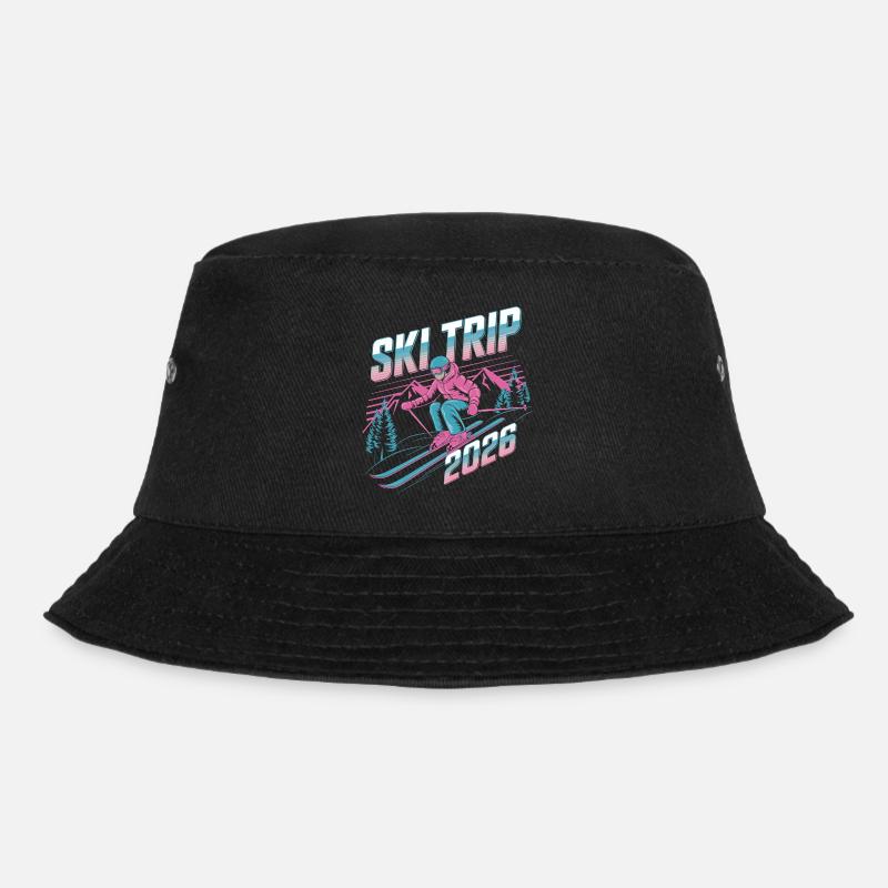 SkiTrip 2026 Retro Neon - Bucket Hat - black