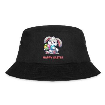 Hase Osterhase Comic  - Bucket Hat - Schwarz - Vorne - Lela (165cm)