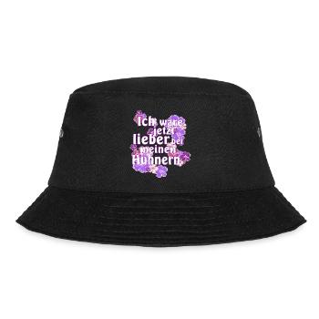 Better with my chickens with hibiscus - Bucket Hat - black - Front - Lela (165cm)