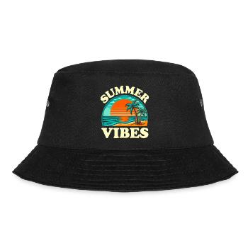 Palm Tree Summer and Sunset Vibes - Bucket Hat - black - Front - Lela (165cm)