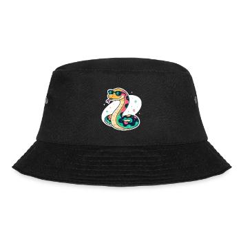 Bunte Schlange mit Sonnenbrille - Bucket Hat - Schwarz - Vorne - Lela (165cm)