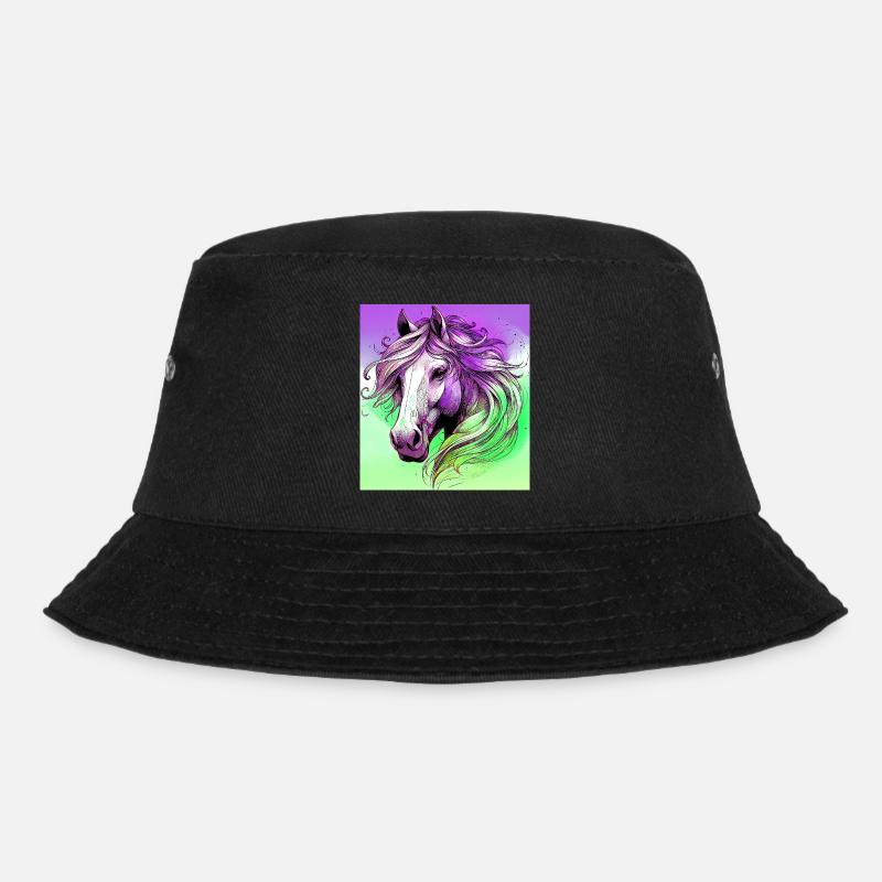 horse - Bucket Hat - black