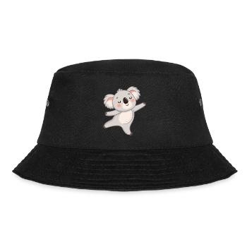 Koala Happy Kawaii Zeichnung - Bucket Hat - Schwarz - Vorne - Lela (165cm)