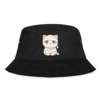 Cat as mummy on Halloween - Bucket Hat - black - Front - Lela (165cm)
