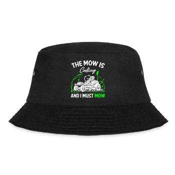 The_Mow_is_Calling_and_I_Must_Mow - Bucket Hat - Schwarz - Vorne - Lela (165cm)