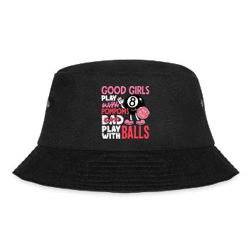 Böse Mädchen Spielen Mit Bällen Billard Lustig - Bucket Hat - Schwarz - Vorne - Lela (165cm)