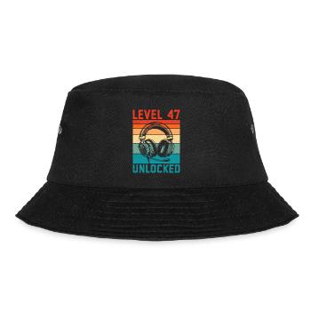 47. Geburtstag Level 47 unlocked - Bucket Hat - Schwarz - Vorne