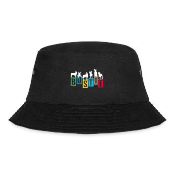 Boston Terrier Colorful Letters and Silhouettes - Bucket Hat - black - Front - Lela (165cm)