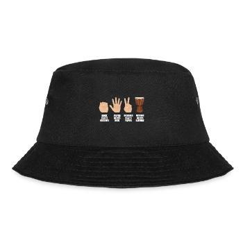 rock paper scissors djembe - Bucket Hat - Schwarz - Vorne - Lela (165cm)