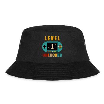 level 1 unlocked. 1th birthday - Bucket Hat - black - Front - Lela (165cm)