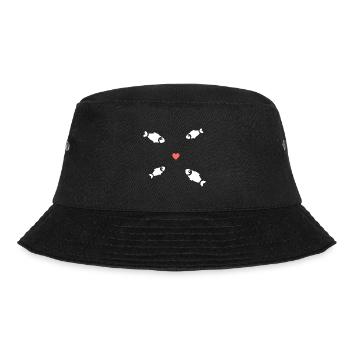 Fish Swarm Heart - Bucket Hat - black - Front - Lela (165cm)