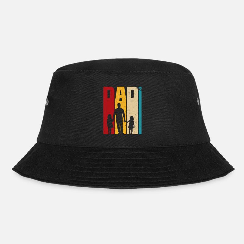 Vater von zwei Töchtern Geschenk Papa Töchter - Bucket Hat - Schwarz
