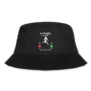 le rugby m'appelle et je dois y aller cadeau rugby - Bob - noir - Devant - Lela (165cm)