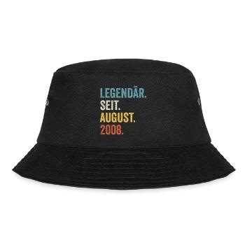 14 Jahre Legendär Seit August 2008 14. Geburtstag - Bucket Hat - Schwarz - Vorne - Lela (165cm)
