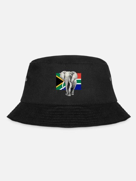 Elefant Flagge von Südafrika - Bucket Hat - Schwarz
