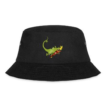 Drache mit Schultüte - Bucket Hat - Schwarz - Vorne - Lela (165cm)