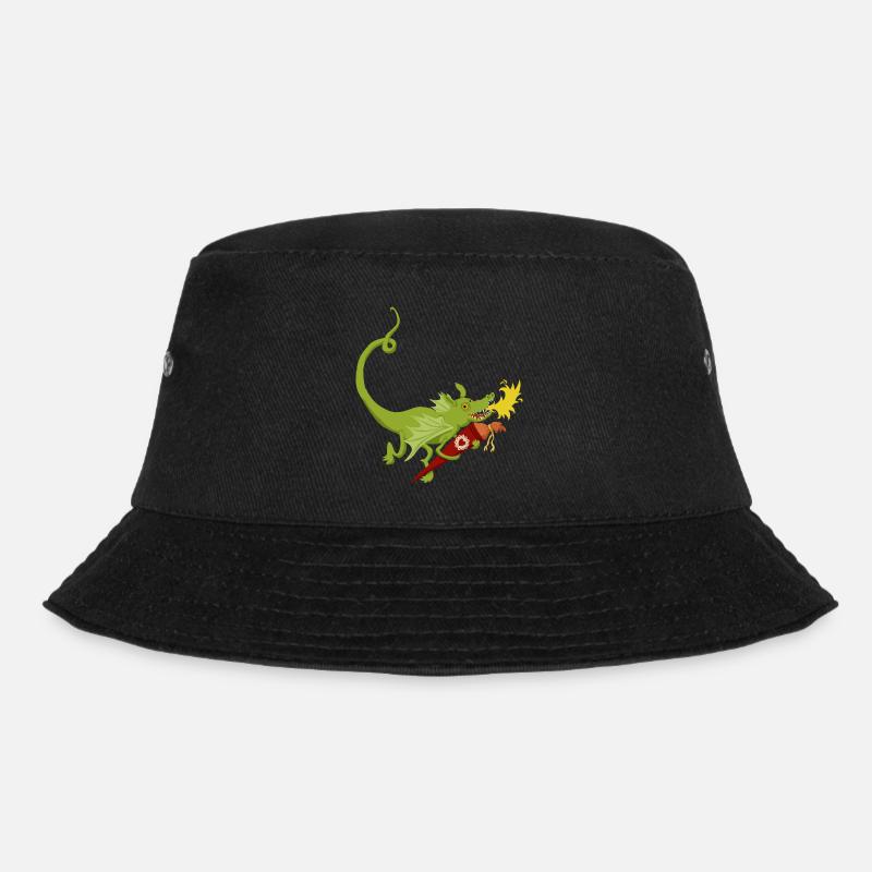 Drache mit Schultüte - Bucket Hat - Schwarz
