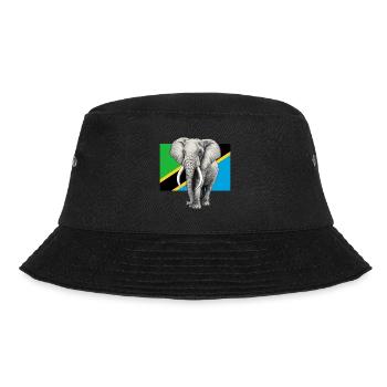 Elephant flag of Tanzania - Bucket Hat - black - Front - Lela (165cm)
